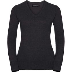 PULLOVER FEMME COL V MARL GREY