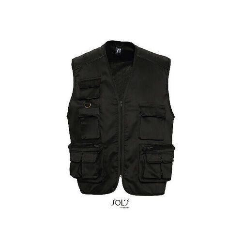 GILET MULTIPOCHES NON DOUBLE NOIR