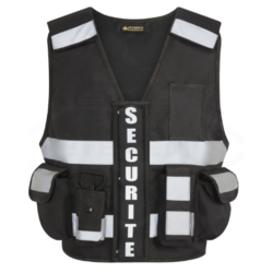 GILET TACTIQUE NOIR HAUTE VISIBILITE THOR