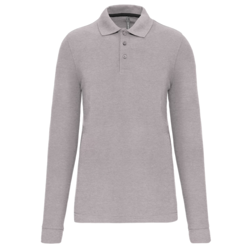 POLO MANCHES LONGUES HOMME GRIS